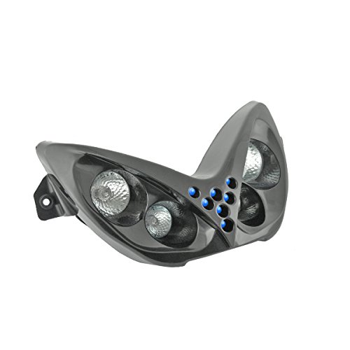 Tnttu Doppio Ottico 4 Lampade Alogena E Led Adattatore Nitro/Aerox, Nero/Blu