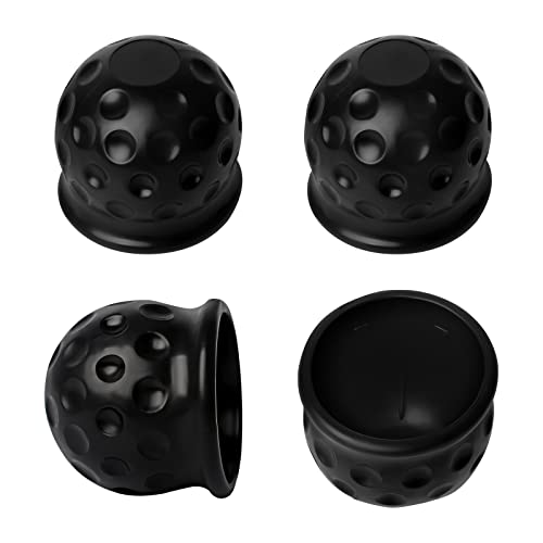 Anruyi 4Pcs Copertura Per Gancio Di Traino, Tappo Gancio Traino Rimorchio Copertura Rimorchio In Gomma Nera, La Massima Diametro 50Mm Per Proteggere L