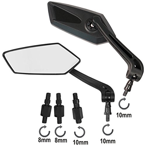 Specchietti Retrovisori Coppia Specchi Moto Scooter Custom Nero Dx+Sx
