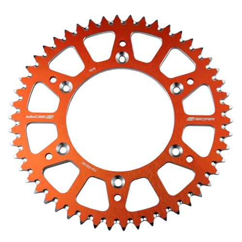 Scar Corona Ergal Compatibile Con Ktm Sx/Sxf/Exc/Excf 125 150 250 300 350 450 500 93-23, Arancione - 52 Denti