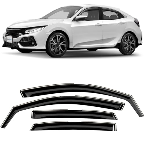 Clim Art Deflettori Antiturbo Compatibile Con Honda Civic 16-21 Hatchback X - Accessori Auto - Deflettori Finestrini - Deflettore Aria Auto - Protezio