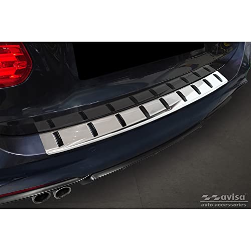 Avisa Protezione Paraurti Posteriore In Acciaio Inox Compatibile Con Bmw Serie 3 (F31) Touring (Incl. Pachetto M) 2012-2015 & Facelift 2015-2019 'Stro