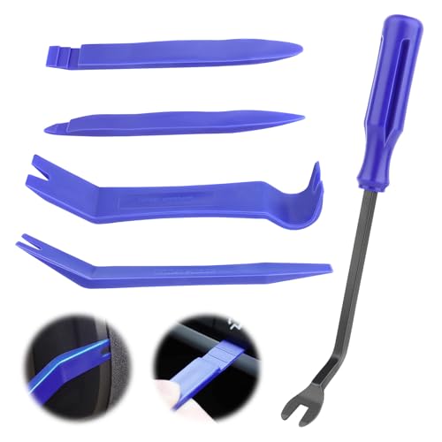 Vfandv Kit Utensile Di Smontaggio Per Riparazione Auto, 5Pcs Kit Smontaggio Plastiche Auto, Rimozione Ricambio Cunei In Plastica Leve Set, Removal Too