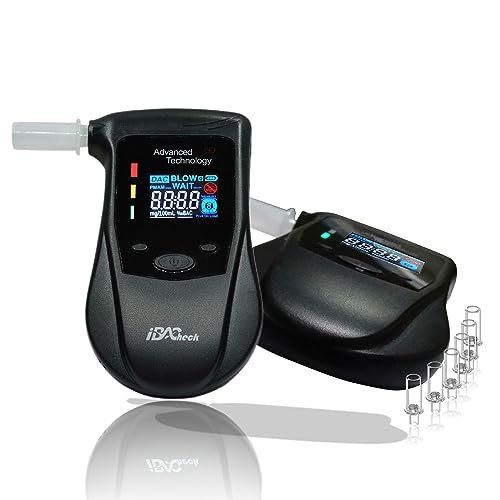 Ibacheck Etilometro Portatile Con Sensore A Semiconduttore, Etilometro Digitale Ricaricabile Con Funzione Prelert, Alco Test Con 4 Unità Di Default E