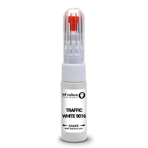 Sd Colors Traffico Bianco Ral 9016 Nuovo Ritocco Penna Kit Di Riparazione 20 Ml Graffico Chip Pennello Colore Codice 9016 Bianco Traffico