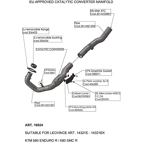 Leovince Sbk Eu-Approved Catalytic Converter Manifold