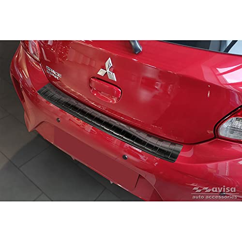 Avisa Protezione Paraurti Posteriore In Acciaio Inox Nero Compatibile Con Mitsubishi Space Star Facelift 2020- 'Ribs'