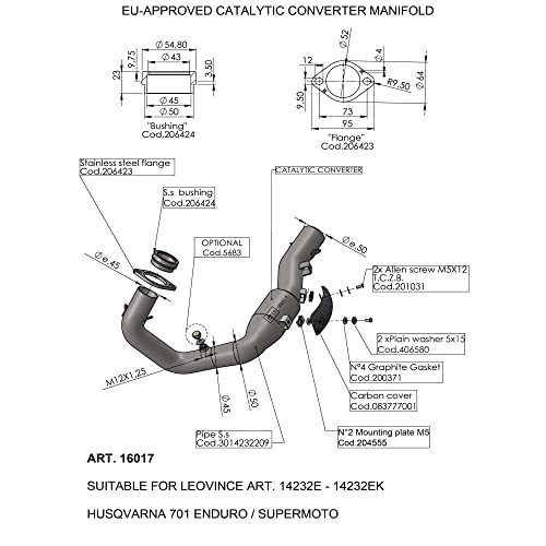 Leovince Sbk Eu-Approved Catalytic Converter Manifold