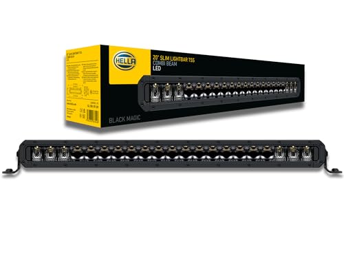 Hella Led Faro Da Lavoro - Black Magic Tough Lightbar 20" - 12V / 24V - Slim - 6000Lm - Montaggio, Esterno/Raccordo A Vite - Verticale - Off-Road Ligh