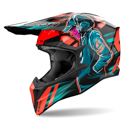 Airoh Casco Offroad Wraaap Cyber Orange Gloss Xl
