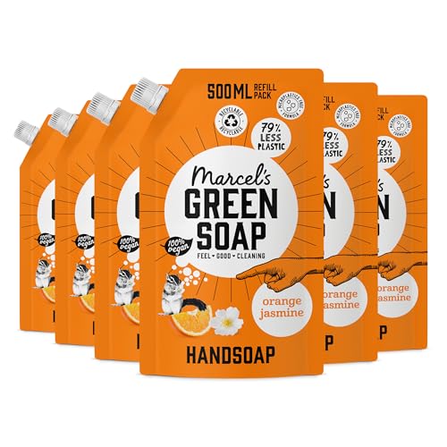 Marcel'S Green Soap - Ricarica Per Sapone Per Mani Arancione E Gelsomino - Ricarica Per Dispenser Di Sapone Liquido - 100% Ecologico - 100% Vegano - 9