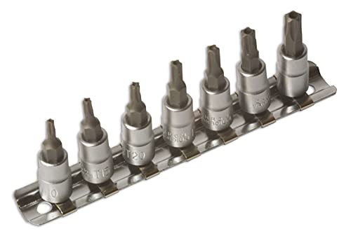 Laser 3389 Tamperproof Star* 5-Sided Socket Bit Set 1/4" D 7Pc