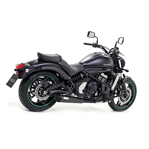 Arrow Marmitta Omologata Rebel Nichrom Dark Kawasaki Vulcan S 650 '17/20 Con Fond. Alluminio Nero Ric.Arrow
