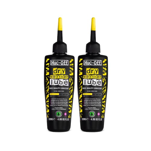 Muc-Off Dry Chain Lube Lubrificante Catena Bici Biodegradabile, Olio Catena Bici Di Tutti I Tipi - Formulato Per I Climi Asciutti, Confezione Da 2 X 1