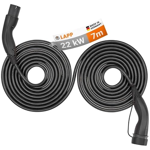 Lapp Mobility Helix Tipo 2 22 Kw Cavo Di Ricarica Autoavvolgente 32 A 3 Fasi Modalità 3-7 M Nero