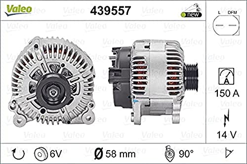 Valeo 439557 Alternatore Amperaggio: 150 Amp Alette: 6 Alette Diametro Puleggia: 58 Mm Voltaggio: 14 V Direzione Di Rotazione: Clockwise