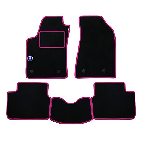 Set Tappetini Realizzato Per Fiat Punto Evo Anno Dal 2009 Al 2013 In Moquette Automobilistica Made In Italy Nero Con Stemma