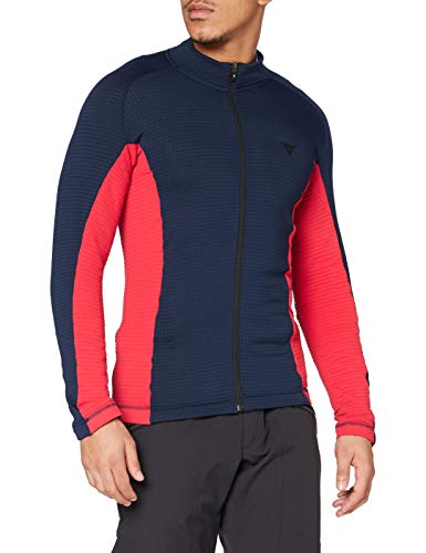 Dainese Hp1 Mid Full Zip Man, Layer Termici Da Sci Uomo, Nero-Iris/Chili-Pepper/Rosso High-Risk, M