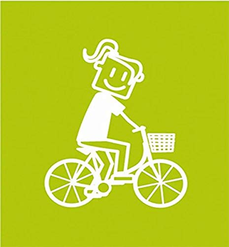 Altium 3007066 - Adesivo Con Ragazza In Bici, Colore: Bianco