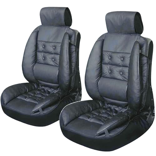 Provence Outillage Peraline 3707 - Copri Sedile Di Alta Qualità, Set Di 2, Colore: Nero