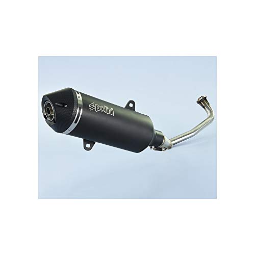 Polini Ligne Complète Maxi-Scooter Inox/Silencieux Alu/Casquette Alu Yamaha