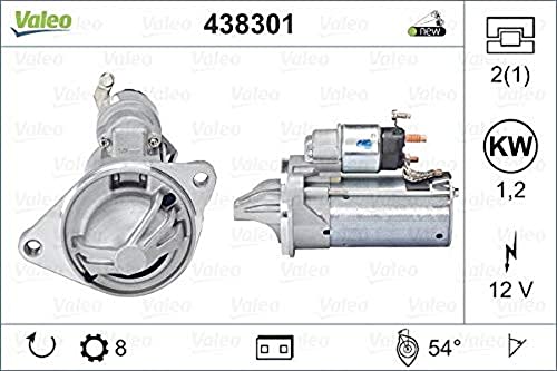 Valeo 438301 Motorino D'Avviamento Potenza Nominale: 1,2 Kw Stop & Start: No N° Denti: 8 Denti Voltaggio: 12 V Direzione Di Rotazione: Clockwise