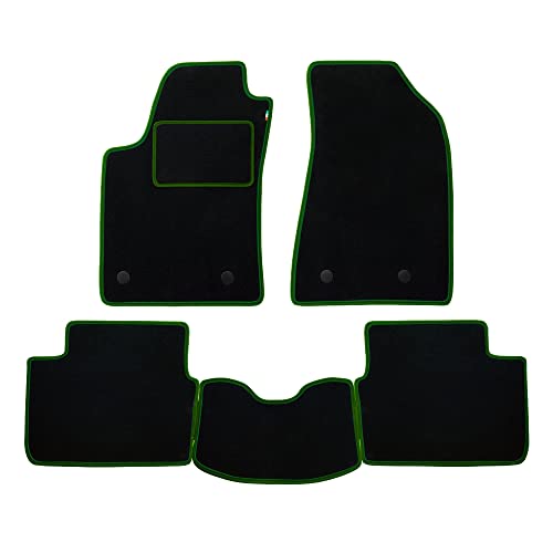 Set Tappetini Realizzato Per Lancia Delta Berlina Anno Dal 2008 Al 2015 In Moquette Made In Italy Colore Nero Bordo Verde