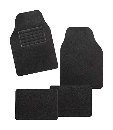 Carfashion 283846 - Set Di Tappeti Auto, Tappetini Universali Per Auto Rivazza, Adatto Per Quasi Tutte Le Auto, Set Da 4 Pezzi Senza Supporto Per Tapp
