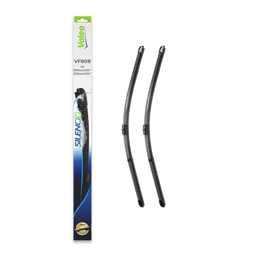 Valeo Silencio Vf808 Kit Di Spazzole Tergicristallo Originali Flat Blade Ad Alte Prestazioni, Maggior Visibilità Su Strada, Facile Installazione 500Mm