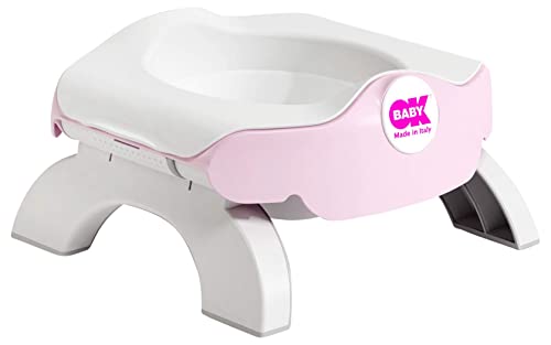 Okbaby Roady Vasino E Riduttore Wc Pieghevole Per Bambini Per Uso Quotidiano E Viaggio, Rosa