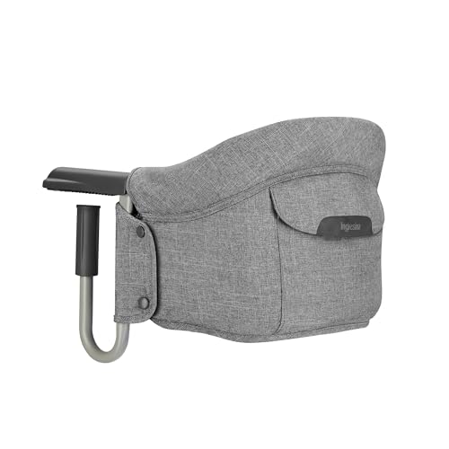 Inglesina Fast, Seggiolino Da Tavolo Pieghevole, Grigio Chiaro (Stone Grey), Facile Da Trasportare, Lavabile, Installazione Sicura, Fino A 15 Kg, 35 X