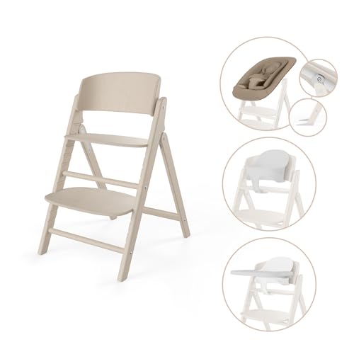Cybex Set Di Seggioloni Click & Fold 4In1 Dorato, Cresce Con Il Bambino, Dalla Nascita Ai 99 Anni, Incl. Nido Sdraietta Dorato, Set Per Bambini E Vass