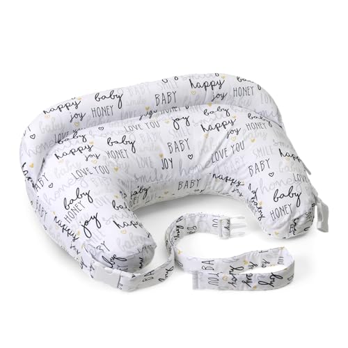Boppy Cuscino Allattamento Deluxe, Supporto Per Allattamento Al Seno E Con Biberon, Forma Ergonomica Con Supporto Per Mamma E Bambino, Imbottitura Pie