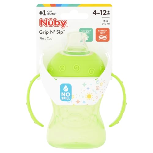 Nûby Sipeez - Primo Bicchiere Grip N' Sip, 4-12 M, 240 Ml