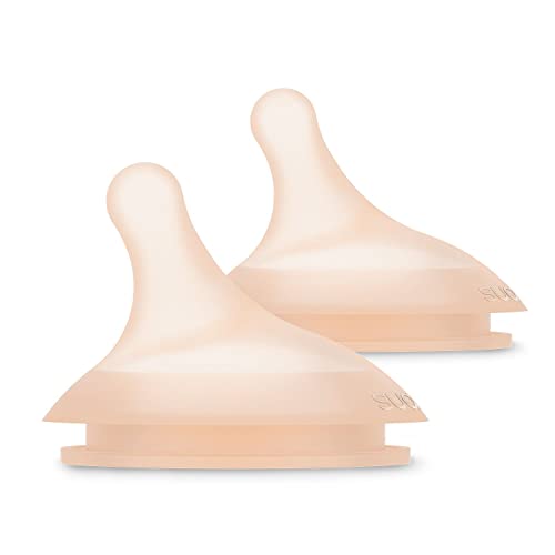 Suavinex, Confezione Da 2 Tettarelle Per Biberon Anti-Coliche Zero Zero, Flusso Lento (S), +0 Mesi, Per Neonati, Per Latte Materno O Formula, 2 Unità