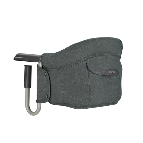 Inglesina Fast, Seggiolino Da Tavolo Pieghevole, Grigio Scuro (Charcoal Grey), Facile Da Trasportare, Lavabile, Installazione Sicura, Fino A 15 Kg, 35