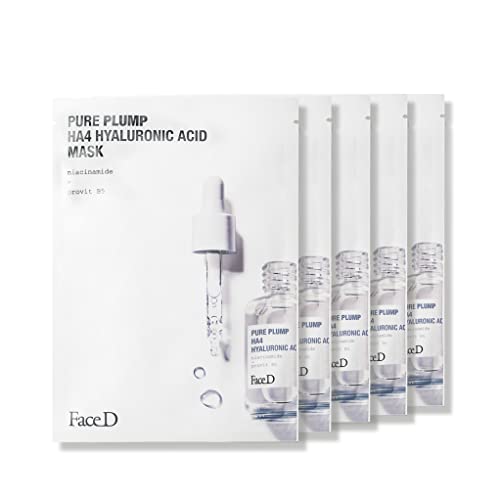 Face D - Maschera Viso Pure Plump Idratante Con Acido Ialuronico E Provitamina B5, 5 Unità