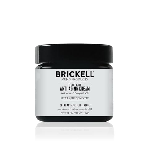 Brickell Men'S Crema Viso Antietà Per Uomo Resurfacing, Idratante Viso Naturale E Biologico, Crema Antirughe Alla Vitamina C, 59 Ml, Profumato
