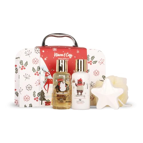 Gloss! | Cofanetto Regalo Per Donna | Set Bagno 4 Pezzi | Profumo Di Vaniglia E Tiglio | Cesto Di Bellezza, Cura E Benessere | Idea Regalo Per Donna,