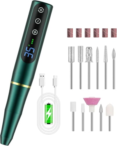 Nailgirls - Set Di Frese Per Unghie Elettriche Professionali 11 In 1, Ricaricabile, Professionale Per Unghie, 35000 Giri/Min, Fresa Elettrica Per Mani