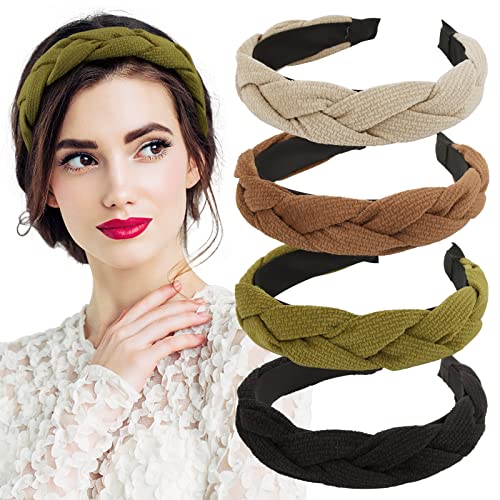 Betessin 4Pz Cerchietti Per Capelli Donna Tessuto Intrecciati Fermacapelli Turbante Fasce Cerchietti Per Capelli Eleganti Vintage Per Donna Ragazza 4