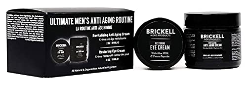 Brickell Men'S Ultimate Anti-Aging Routine, Crema Viso Notte Antirughe E Crema Contorno Occhi Per Ridurre Gonfiore, Rughe, Occhiaie, Borse Sotto Gli O