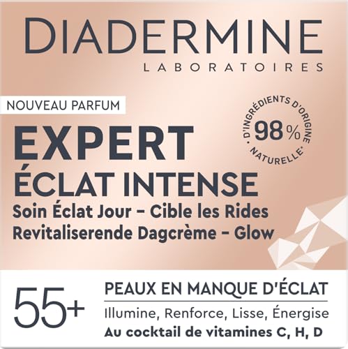 Diadermine - Expert Crème Viso Eclat Intense Jour - Cura Ravvivante Brillante Giorno - Pepe Matura Ed Esigenti - Illumina, Rinforzo, Leviga, Energese