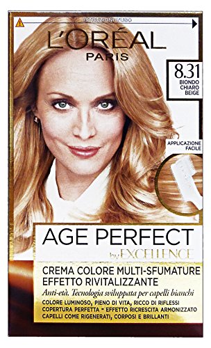 L'Oréal Paris Excellence Age Perfect Crema Colore Effetto Rivitalizzante, 8.31 Biondo Chiaro Beige