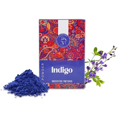 Aatmana Polvere Di Indaco | Indigo | Indigofera Tinctoria| Per Capelli Neri E Naturali | Promuovere La Crescita Dei Capelli | Aumenta Lo Spessore Dei 