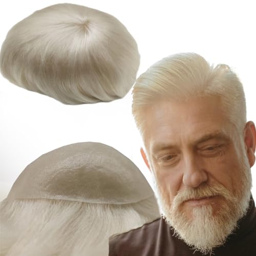 Protesi Capelli Uomo Yanahair Toupee Per Uomini Parrucchini Parrucca Capelli Veri Uomo Parrucche 100% Europeo Capelli Umani Veri 0.04Mm V-Loop Pu Pell