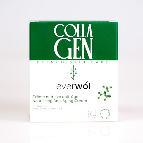 Everwol - Crema Antirughe Collagene & Acido Ialuronico/Crema Viso Idratante Con Aloe Vera, Vitamina E/Crema Antimacchia/Uomo - Donna, 50Ml