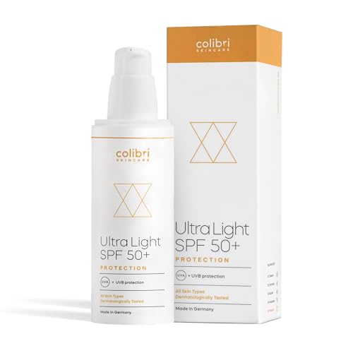 Colibri Skincare Ultra Light Spf 50+ 80Ml - Crema Solare Viso, Protezione Solare 50 Viso A Largo Spettro, Crema Solare Viso 50 Leggera E Non Grassa, C