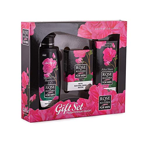Set Regalo Rose Of Bulgaria For Men,3 Prodotti Con Acqua Di Rosa Naturale