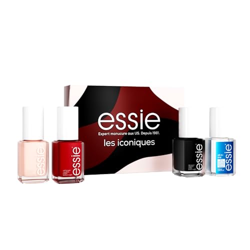 Essie - Cofanetto Les Iconiques - 3 Smalti Grandi Formati Più 1 Smalto All-In-One Base, Rinforzante E Top Coat - Lunga Tenuta E Alta Lucentezza - Colo
